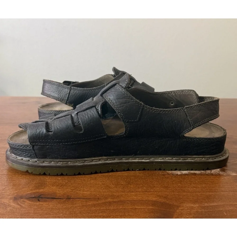 VTG Y2K Deer Stags Mens Dark Brown Woven Leather Huarache Fisherman Sandals 11